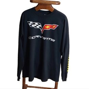 Corvette Black Long Sleeve Shirt Size Medium